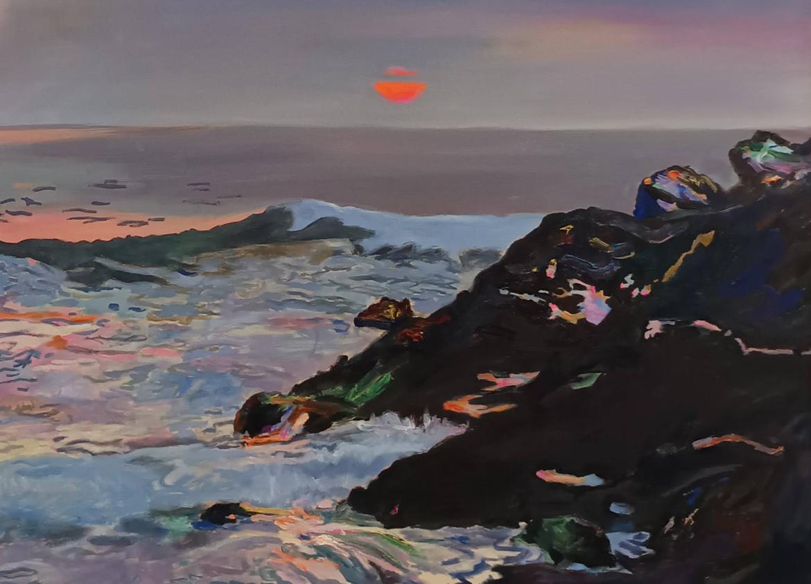 Cours peinture_Coucher de soleil volé