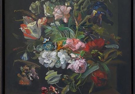Michaela Sanson-Braun, Flower bouquet palette (d’après Rachel Ruysch VII), 2021