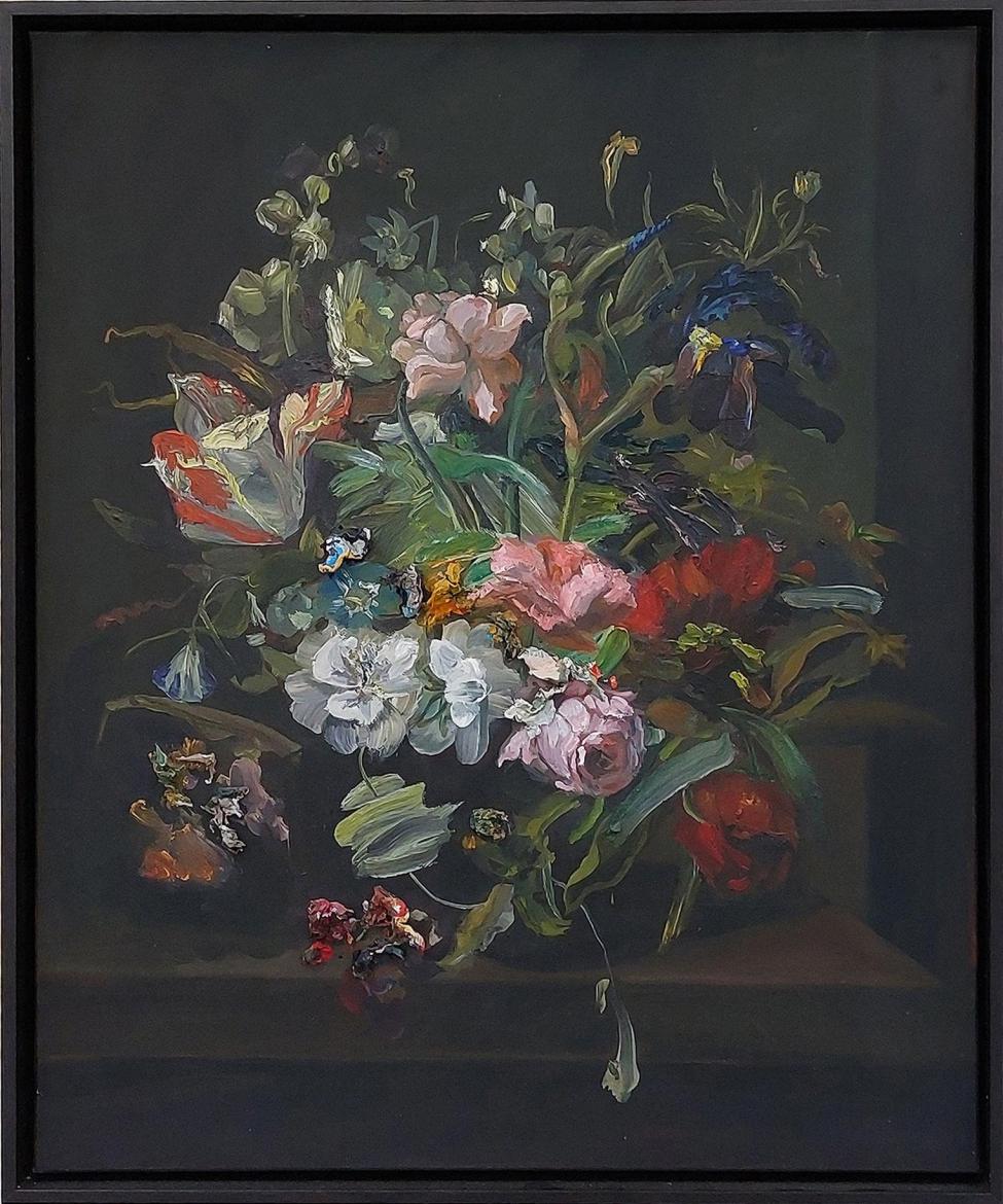 Michaela Sanson-Braun, Flower bouquet palette (d’après Rachel Ruysch VII), 2021
